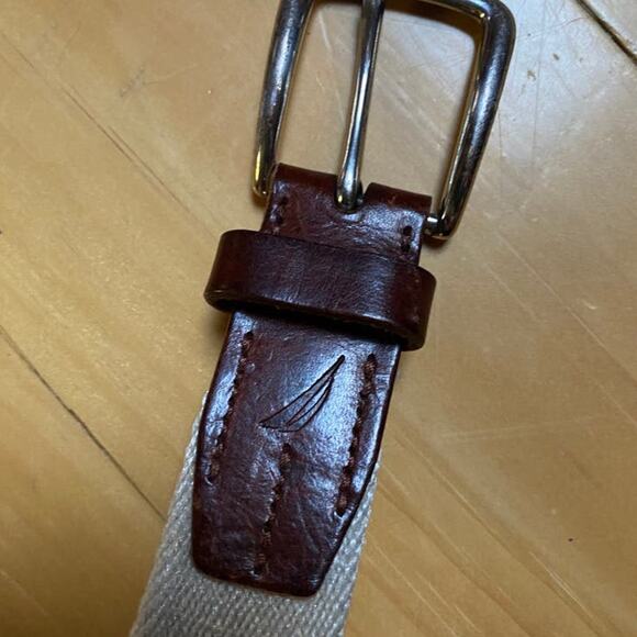 Leather Canvas Belt Nautica 38 - Picture 4 of 5